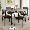 thumbnail image 1 of Luku 5-Piece Dining Table Set with Storage Rack, Modern Black Wood Table & 4 Chairs, 1 of 8