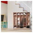 thumbnail image 1 of Luku 5-Section Classroom Coat Locker, 10 Cubbies for Classrooms, Daycare Cubby with 4 Casters, 5 Hooks and 2 Storage Boxes, for Home, School, 1 of 5