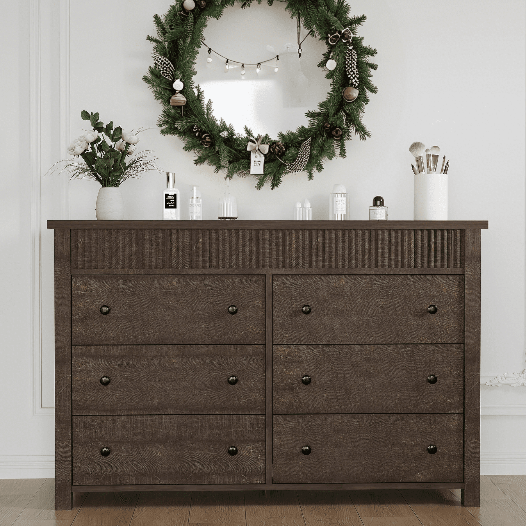 Luku 6/7 Drawer Dresser for Bedroom, Fluted Wooden Chest of Drawers ...