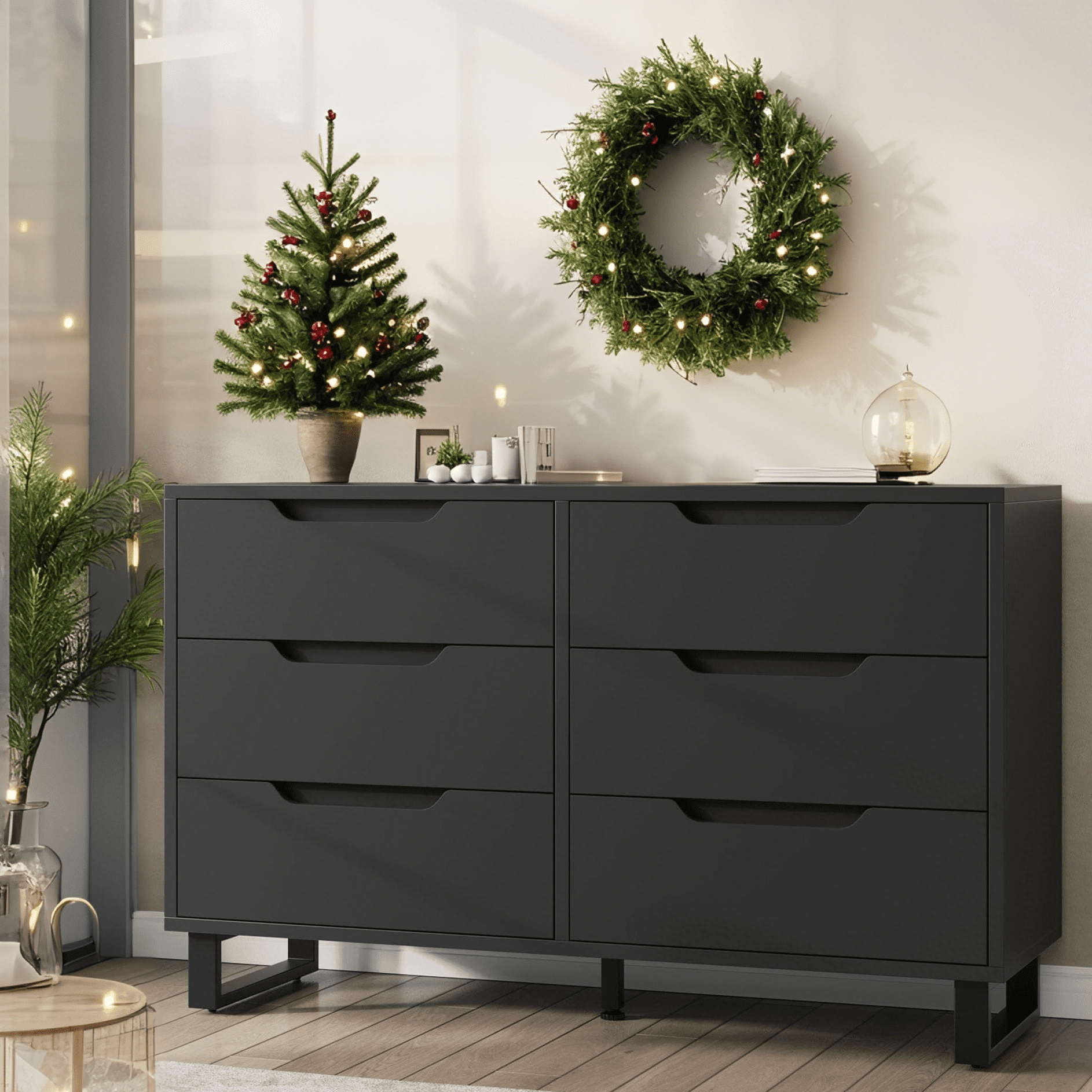 Luku 6/7 Drawer Dresser for Bedroom, Freestanding Wood Chest, Modern ...