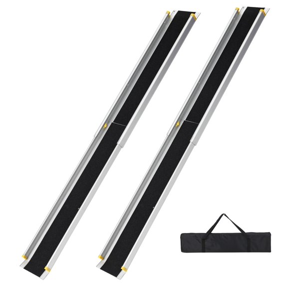 Luku 6 Ft Adjustable Wheelchair Ramps, Anti Slip Portable Aluminum Ramp for Wheelchairs with Storage Bag, 600 Lbs Capacity, 7.9 Inch Wide for Home Steps, Doorways, Stairs