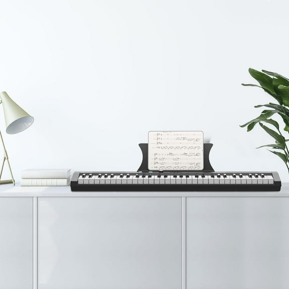 Luku 61-Key Portable Electric Keyboard Piano, Semi-Weighted Keys, Stand, Pedal, Stool & Speakers, 64-Note Polyphony