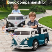 Luku 6V Licensed Volkswagen Electric Ride On Bus - Kids Ride On Car with LED Lights, Horn & Music