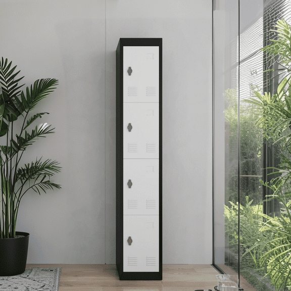 Luku 71" Metal Storage Cabinet, Lockers for Employees Students with Shelves, Metal Storage Steel Locker for School Office Gym Home Warehouse, Assembly Required