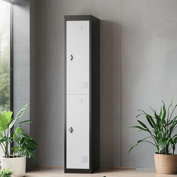 Luku 71" Metal Storage Cabinet, Lockers for Employees Students with Shelves, Metal Storage Steel Locker for School Office Gym Home Warehouse, Assembly Required