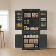 thumbnail image 1 of Luku 72" Tall Kitchen Pantry Storage Cabinet - Black Wood Cupboard with Adjustable Shelves and Drawer, Black, 1 of 7
