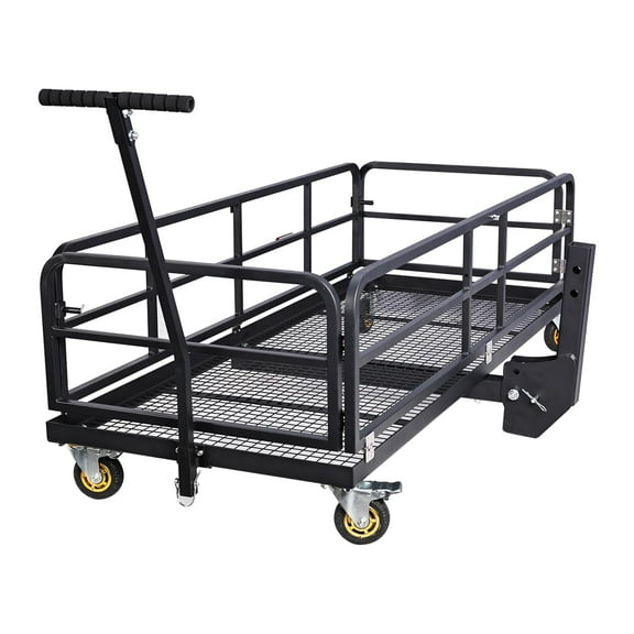 Luku 750 Lbs Heavy Duty Hitch Mount Cargo Carrier with Wheel and Handle - 60" x 26" x 13.8" Folding Cargo Rack Rear Luggage Basket Fits 2" Receiver for Car SUV Camping Traveling