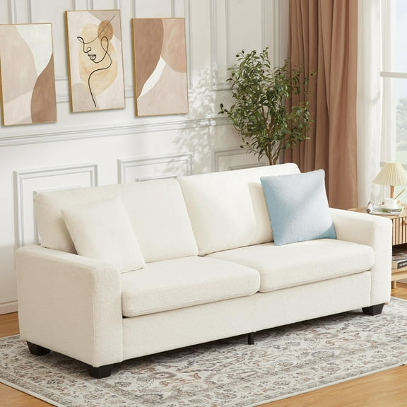 Luku 83" Modern 3 Seater Sofa, Deep Seat Plush Couch with Wide Armrests & Washable Cover for Living Room