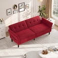 thumbnail image 1 of Luku 89" Convertible Futon Sofa Bed, Deep Seat Sleeper Couch with Adjustable Backrest & Armrests, 1 of 8