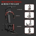 thumbnail image 1 of Luku All-in-One Home Gym Equipment, 400 lb Capacity Multifunctional Workout Machine with Pulley System, Red, 1 of 8