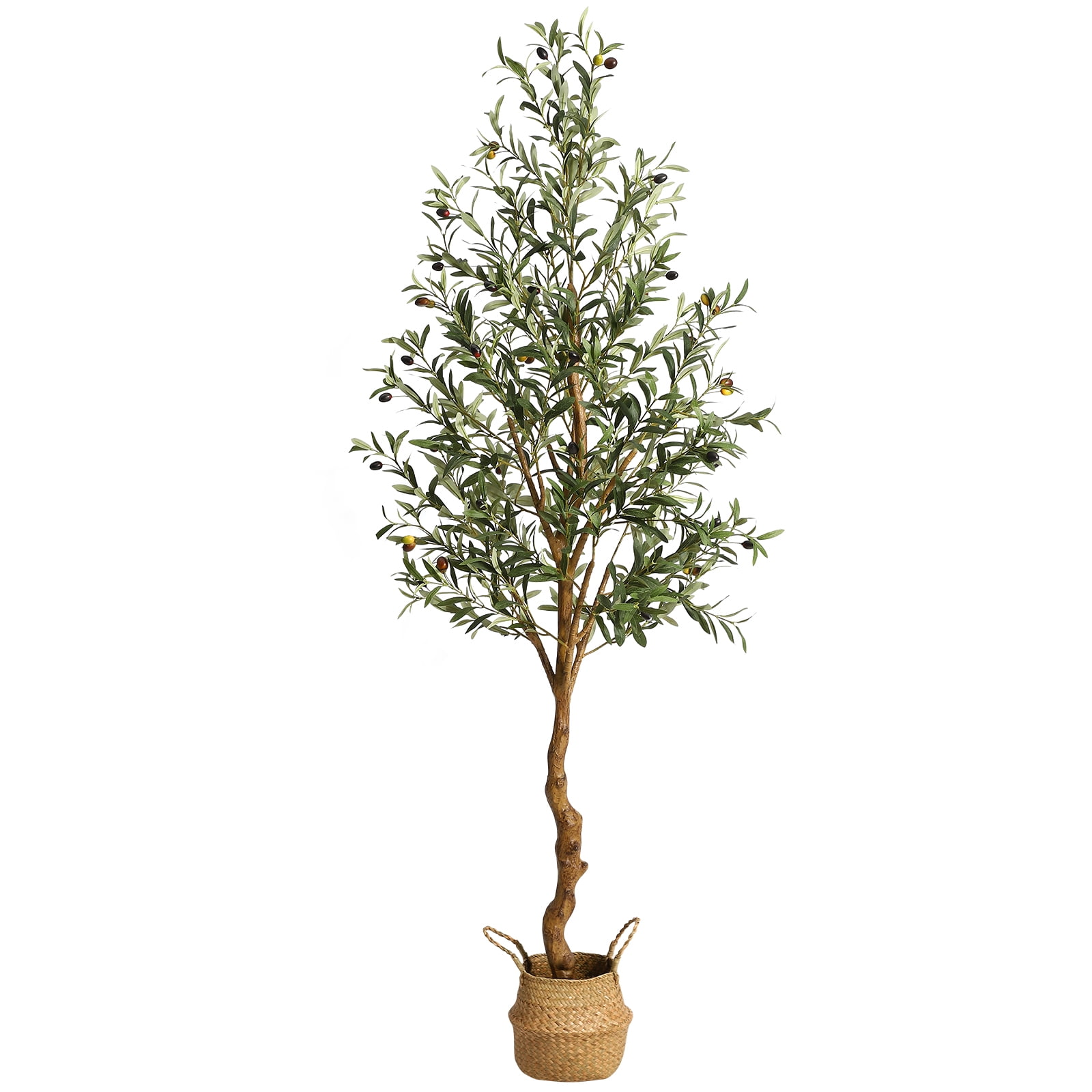 4 Ft. Artificial Olive Tree In Pot Tall Fake Plant With Natural Trunk And Lifelike Fruits For Modern Office Floor Decor