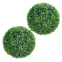 Luku Artificial Plant Topiary Ball Set of 2, Faux Green Boxwood Balls Outdoor Decorative Spheres Evergreen Plants Outside Decor for Porch Backyard Patio Garden Wedding