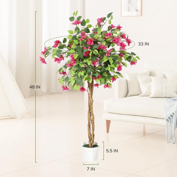 Luku Artificial Tree with Pot, 4ft/5ft/6ft Tall Faux Tropical Floor Plant for Indoor & Outdoor Decor