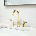thumbnail image 1 of Luku Bathroom Faucet, Brushed Gold Widespread Bathroom Sink Faucet, 8 Inch Bathroom Faucet for Sink 3 Hole with Stainless Steel Pop-up Drain, Modern and Beautiful for Your Bathroom(Brushed Gold), 1 of 9