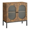 thumbnail image 1 of Luku Buffet Storage Cabinet, Small Sideboard with 2 Fluted Glass Doors, Wood Console Cabinet Brown, 1 of 9