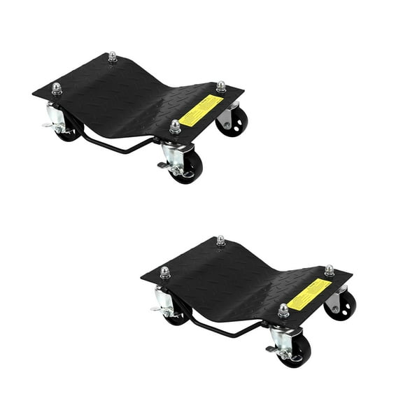 Luku Car Dolly Set of 2-4000 LBS Capacity Heavy Duty Wheel Dollies for Moving Vehicles - 3" Steel Wheels with Tire Protection - Fits Cars, SUVs, Trucks & ATVs - Garage & Repair Shop