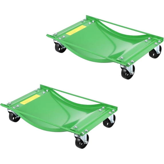 Luku Car Wheel Dolly Set of 2 - Heavy Duty 5000 lbs Capacity Vehicle Rollers with 3.5-inch Steel Wheels, Green