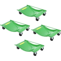 Luku Car Wheel Dolly Set of 4 - Heavy Duty 5000 lbs Capacity Vehicle Rollers with 3.5-inch Steel Wheels, Green