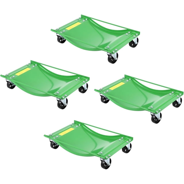 Luku Car Wheel Dolly Set of 4 - Heavy Duty 5000 lbs Capacity Vehicle Rollers with 3.5-inch Steel Wheels, Green