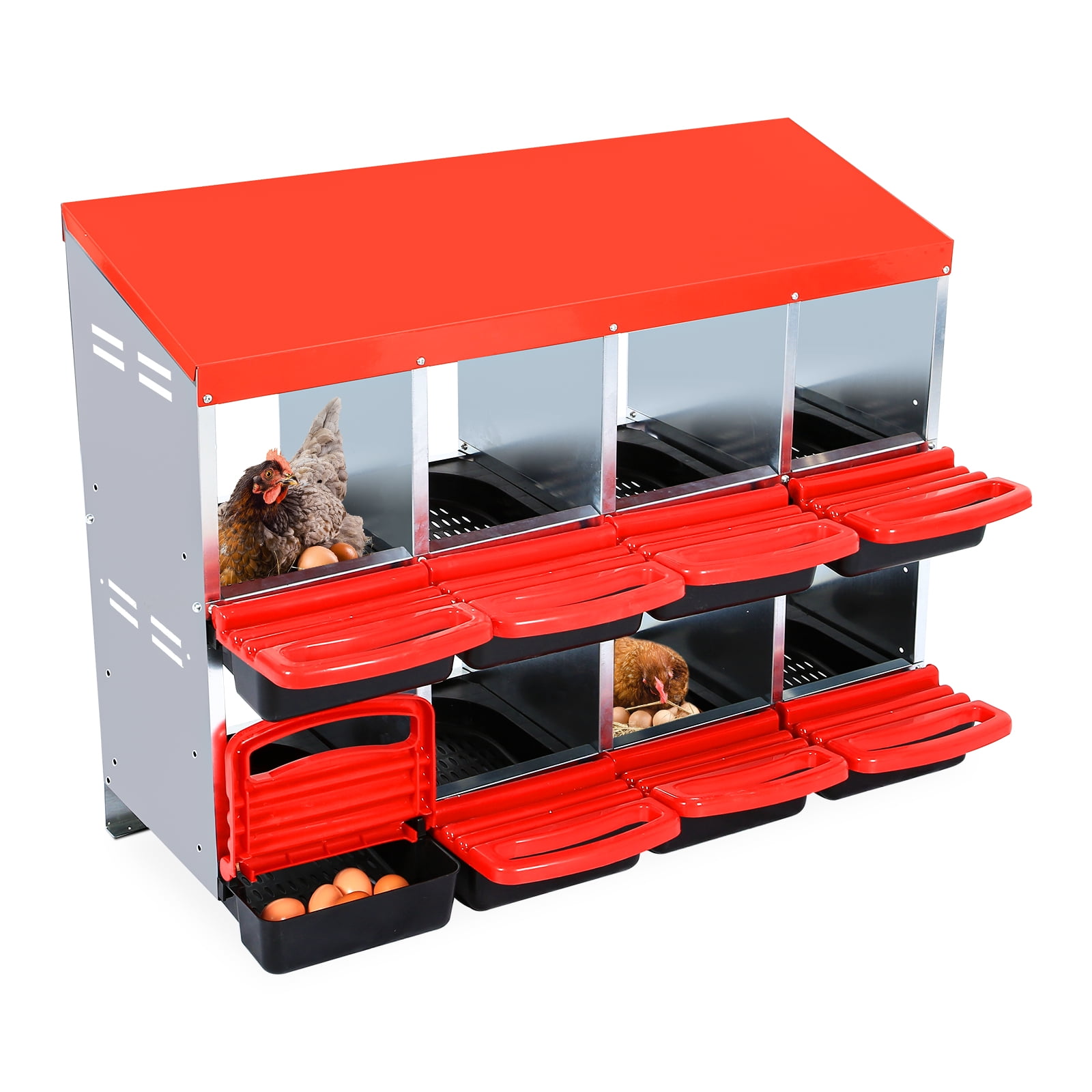 Luku Chicken Nesting Boxes, 8 Compartment Egg Lay Box, Easy Egg