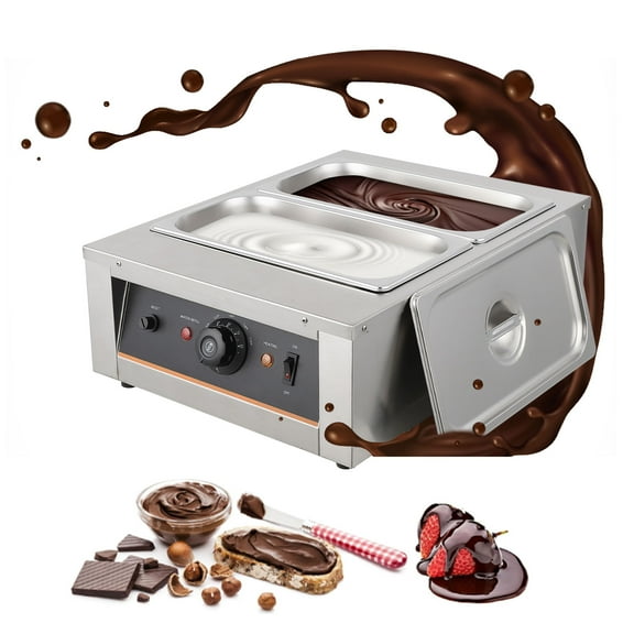 Luku Chocolate Warmer, Chocolate Melting Pan, Stainless Steel Electric Commercial Food Heater for Melting and Heating Chocolate Milk Cream 1500W