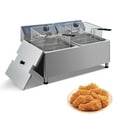 thumbnail image 1 of Luku Commercial Deep Fryer, Electric Deep Fryer With 2 Baskets and Lid, 11L/3.3Gal 1700W Stainless Steel Oil Fryer, Temperature Control for Home Kitchen and Restaurant, 1 of 8