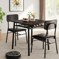 thumbnail image 1 of Luku Dining Table Set for 2 with Storage Rack, Small Kitchen Table & Upholstered Chairs, 1 of 8