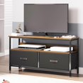 thumbnail image 1 of Luku Dresser TV Stand for Bedroom,TV Console with Drawers, 2 Drawers Entertainment Center with Open Shelf, Media Console for 50 Inch TV, Dresser with PU Finish,Retro color, 1 of 7