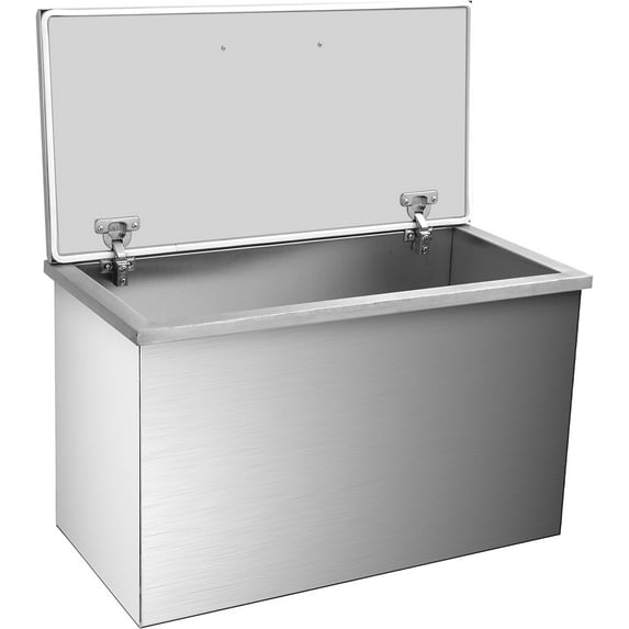 Luku Drop in Ice Chest, Stainless Steel Commercial Ice Bin with Hinged Cover, Outdoor Kitchen Ice Bar for Drinks