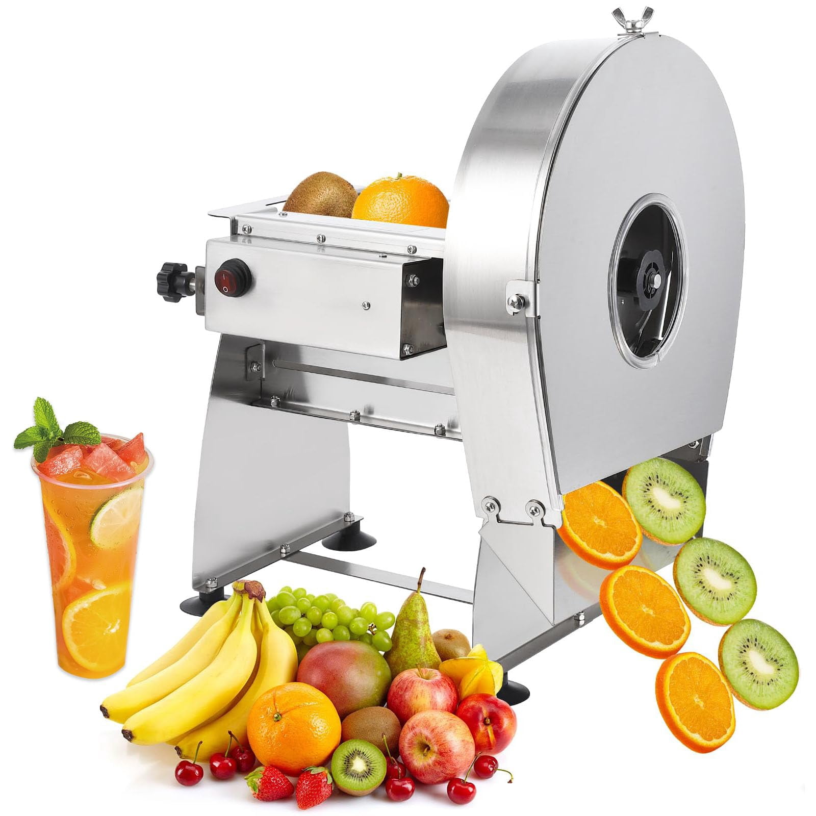 Luku Electric Vegetable Fruit Slicer, 0-10mm Thickness Adjustable ...
