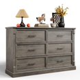thumbnail image 1 of Luku Farmhouse Roman Column 6 Drawer Dresser, Mid-Century Modern Cabinet, Large Storage Chest, 1 of 7