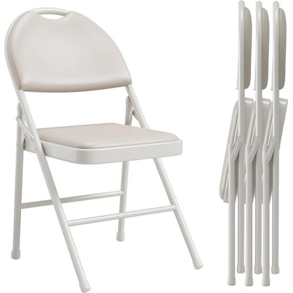 Luku Folding Chairs, Portable Metal Chairs with Cushions and Non-Slip Feet Pads for Home and Office, Indoor and Outdoor Events