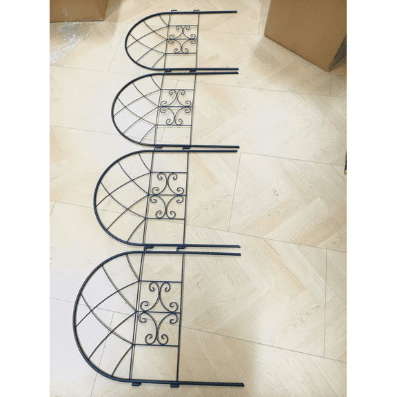 Luku Garden Fence Border,4 Rack 19.68 X 25.75inch Arched Rustproof Metal No Dig Fence, Ground Stake Animal Barrier Fence for Rabbit Dog, Outdoor Decor for Yard & Patio