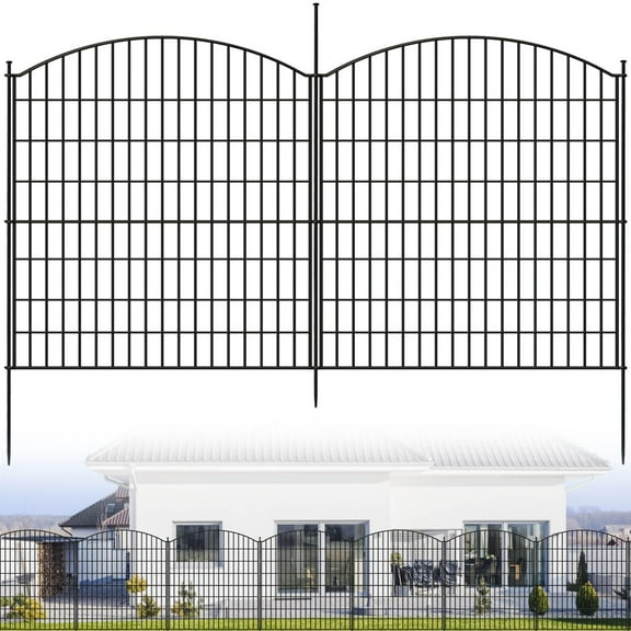 Luku Garden Fence, No Dig Decorative Fence for Outdoor,Yard, Patio, Animal Barrier Rustproof Metal Wire Panel,Temporary Dog Fence