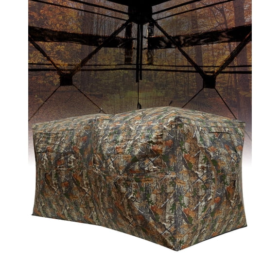 Luku Hunting Blinds - Portable 4-6 Person 270 Degree See Through Hunting Blind, Outdoor Turkey Gear, Easy to Carry with Bag, Ground Hunting Tent for Deer & Turkey Hunting