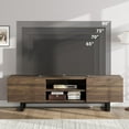 thumbnail image 1 of Luku Industrial TV Stand for 80 Inch TV, Modern Walnut Entertainment Center with 2 Drawers & Open Storage, 1 of 8