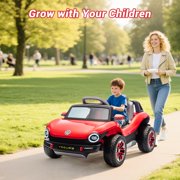 Luku Kids 12V VW Beetle Electric Ride-On Toy, Remote Control, LED Lights, Music, USB, Battery Display, Horn, Classic Replica, Storage Trunk, for Ages 3+ 66 lbs Capacity