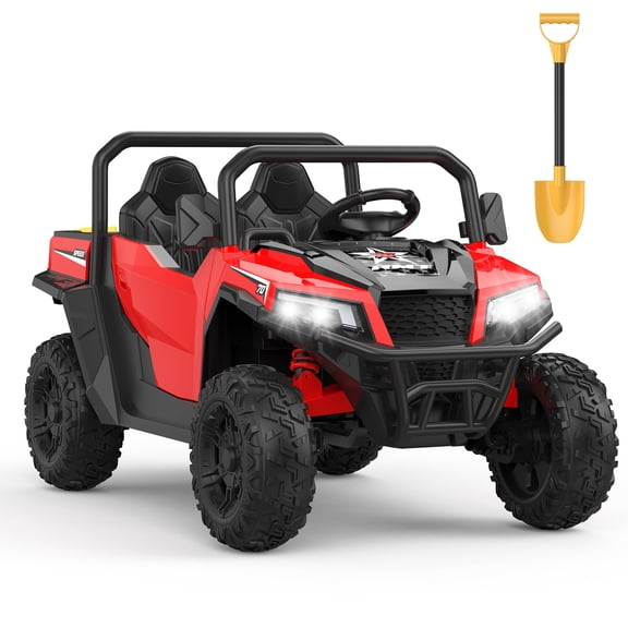 Luku Kids’ 24V 4WD Ride-On Dump Truck with Remote, 2 Seats, Electric Tipping Bed, Shovel, Music, Lights & 3-Speed – For Boys & Girls Ages 3–8