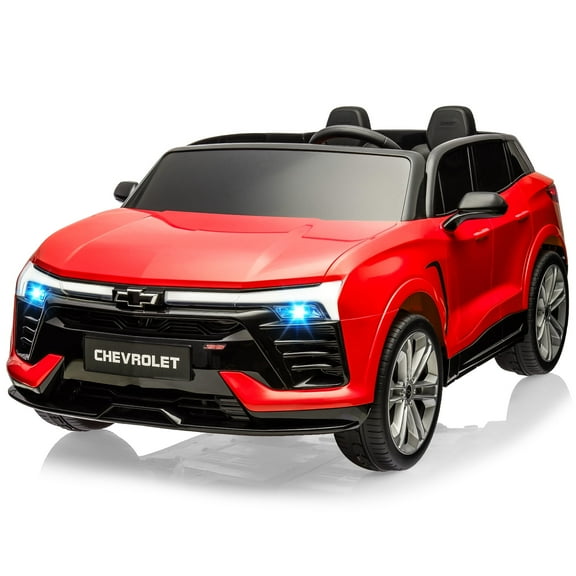 Luku Kids Electric Ride on Car 2 Seater SUV, 24V Battery Powered Truck Licensed Chevrolet Blazer Vehicle with 2.4G Remote Control, 2 Motors, LED, Music, Double Open Doors for Boys Girls,Red