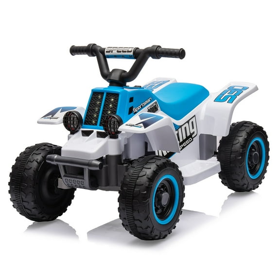 Luku Kids Ride On ATV, 6V Ride On Car with Led Headlights, Music, Treaded Tires, Rubber Handles, Push-Button Accelerator, forward & Reverse