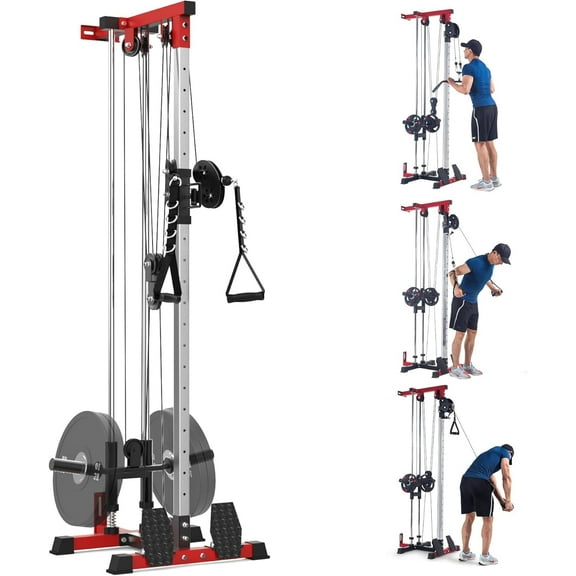 Luku LAT Pull Down Machine - Wall-Mounted Cable Workout Machine 400Lbs Weight Capacity, Dual Pulley System, 20 Height Adjustments, Compact Home Gym Cable Machine for Full Body Workout