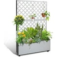 thumbnail image 1 of Luku Metal Planter Box, Raised Garden Bed with Trellis, Outdoor Garden Box with Privacy Screen & Drainage Holes for Climbing Plants Flower Vegetable, 1 of 8