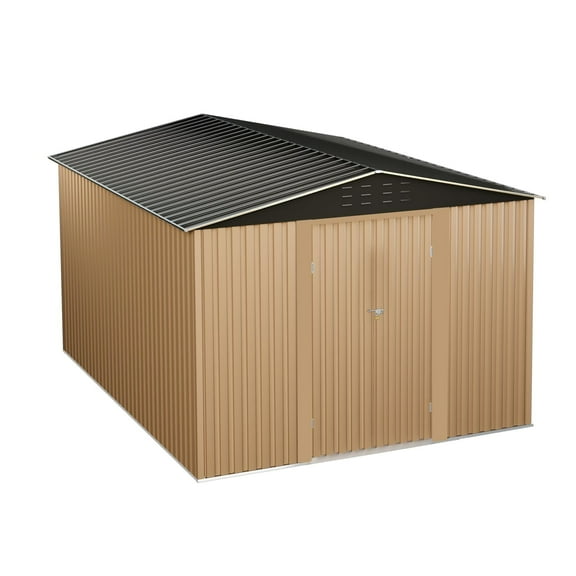 Luku Metal Storage House, 8x12 FT Metal Outdoor Storage Shed, with Double Doors & Lockable Windows, Large Ventilation Openings, Sturdy Design, Easy Assembly - Durable Garden/Garage/Courtyard Shed