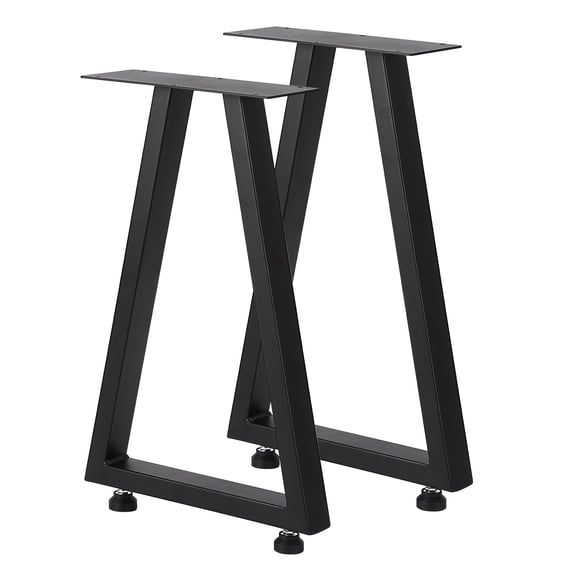 Luku Metal Table Legs Trapezoidal 22x14in Heavy Duty Industrial Rustic DIY Design for Dining Coffee Writing Garden Tables Black 2PCS