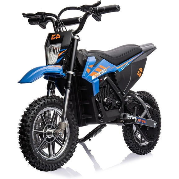 Luku Motorcycle, 36V Ride on Dirt Bike Motorcycle for Teens, Outdoor 500W Motor Off Road Motorcycle, Dirt Bike with Leather Seats, Blue