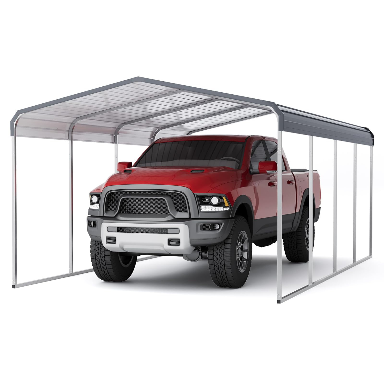 Luku Outdoor Carport, 12’x20' Heavy-Duty Metal Carport,Metal Carport with Galvanized Steel Roof and Frame,Upgraded Extra Large Metal Garage for Pickup, Car, Boatand Tractors,Trucks, and Tractors