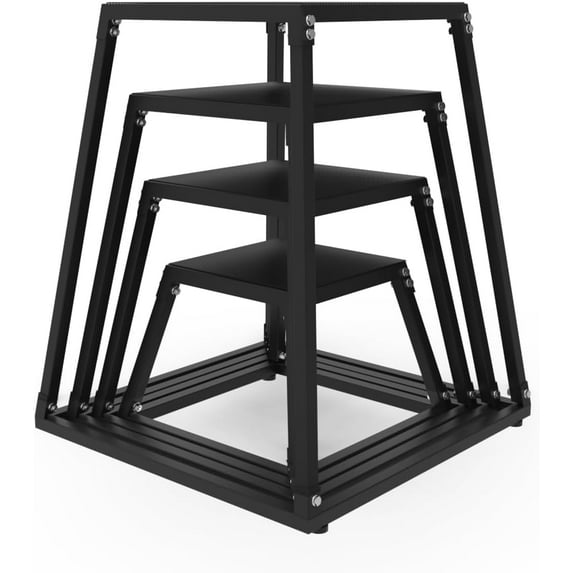 Luku Plyo Box Jump Platforms - Adjustable Set for Home Gym (12/18/24/30 Inch)