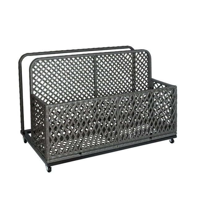 Luku Poolside Float Storage, Patio Basket, Storage Box, Outdoor Pool Caddy with Rolling Wheels for Pool