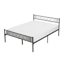 Luku Queen Size 13.7 Inch Modern Bed Frame, Metal Platform Bed with Headboard and Footboard- Sturdy Steel Slats Support, Noise Free and Easy Assembly, No Box Spring Needed, Black