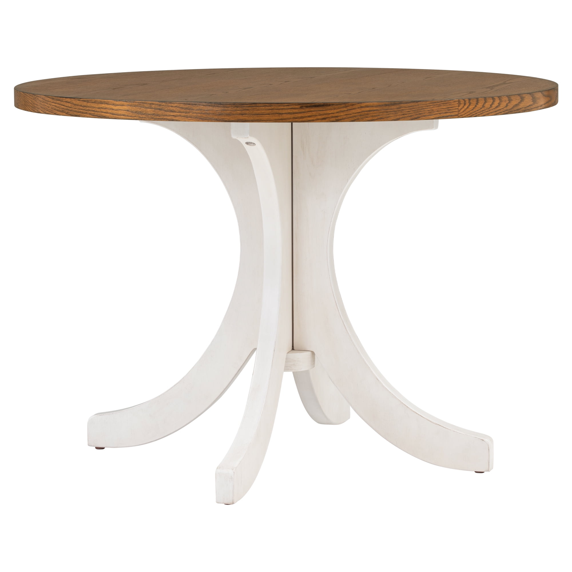 Luku Round Dining Table,Solid Wood Kitchen Table, Round Pedestal Dining ...